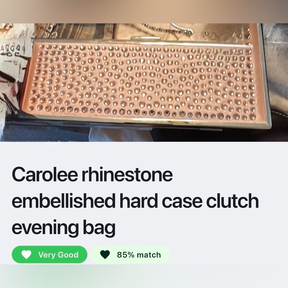 Carolee Rhinestone Embellished Hard Case Clutch Evening Bag